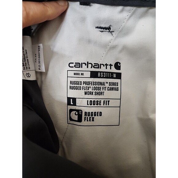 Carhartt Rugged Flex Loose Fit Canvas Work Shorts Womens 6 Gray NEW - Picture 8 of 10